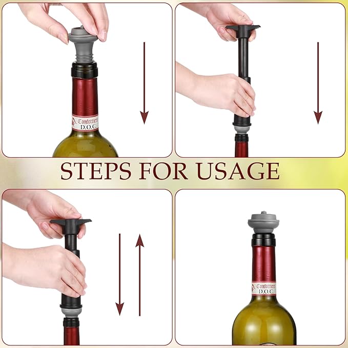 Honoson 24 Pieces Wine Stopper Resealable Pump Vacuum Silicone Saver Practical for Kitchen Supplies Bottle Tools (Grey)