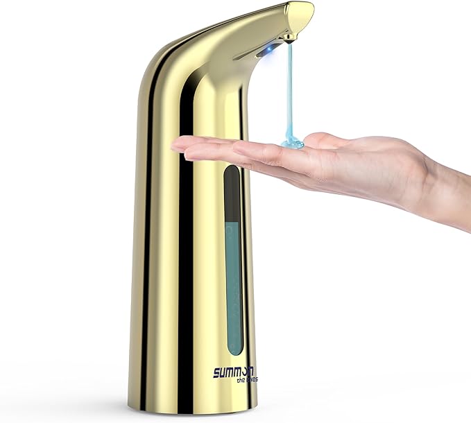 Automatic Soap Dispenser Touchless,400ML Hand & Dish Countertop Electric Liquid Dispenser with Sensor,Modern 4 Gear Adjustable Waterproof Battery Operated Kitchen Auto Soap Pump