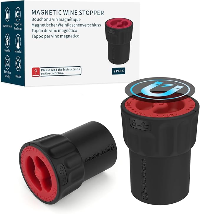 KITCHENDAO 2-in-1 Wine Aerator and Magnetic Wine Stopper