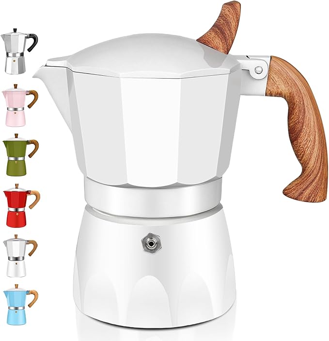 3 Cup Aluminum Espresso Stovetop Moka Pot Express Coffee Maker Percolator Italian Classic Mocha Coffee Machine for Italian and Cuban Cafe Brewing for Home & Camping 150ml 5oz