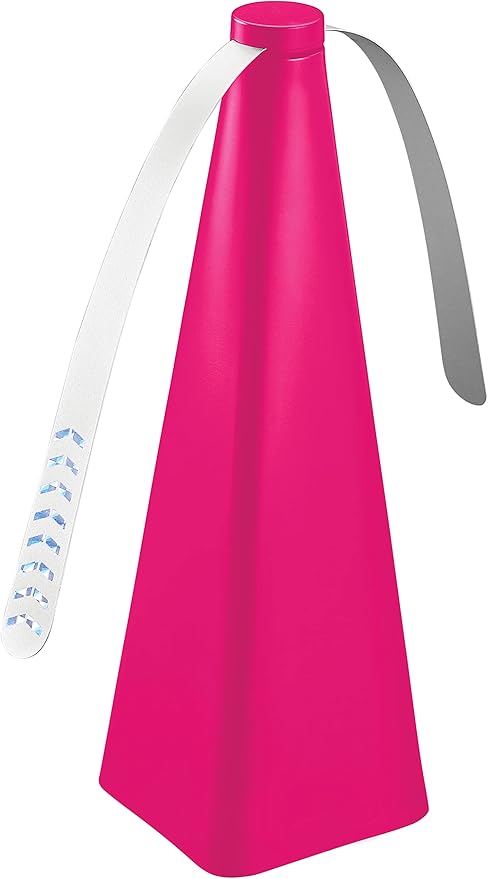 Treva Chemical Free Bug Fan, Fly Deterrent with Holographic Blades to Clear Bugs, Mosquitoes, and Flies, Battery Powered Fly Fan, Pink (4 Pack)