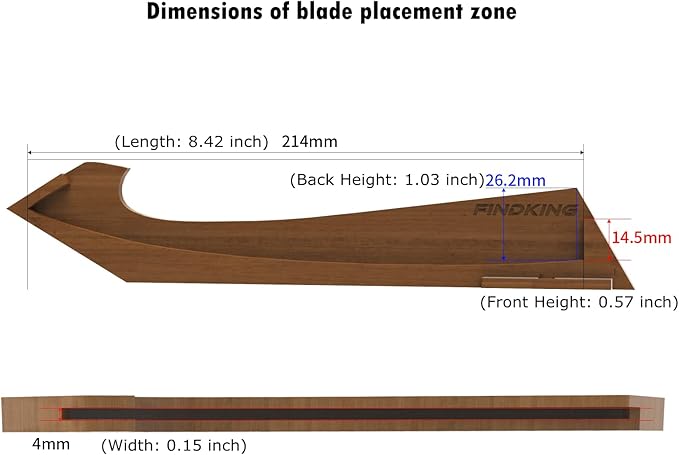 FINDKING Walnut Knife Edge Guard, Magnetic Sleeve for Counter, Drawer, Storage Pouch, Portable Blade Sheath for 8" Japanese Knife