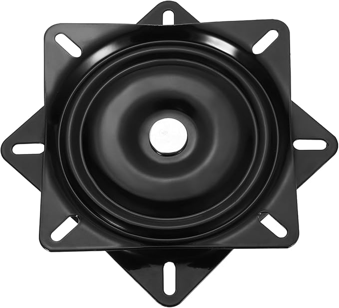 uxcell 2Pcs 6" Bar Stool Swivel Replacement, 360° Rotation Lazy Susan Turntable, Square Semi-Ball Bearing Seat Swivel Base Mount Plate for Recliner Chair or Table, Black (154x2mm)