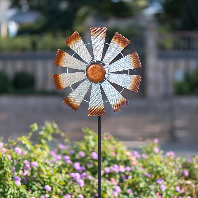 Viveta Metal Wind Spinners, Garden Wind Sculptures & Spinners,Kinetic Wind Spinner for Outdoor Patio Yard Decor
