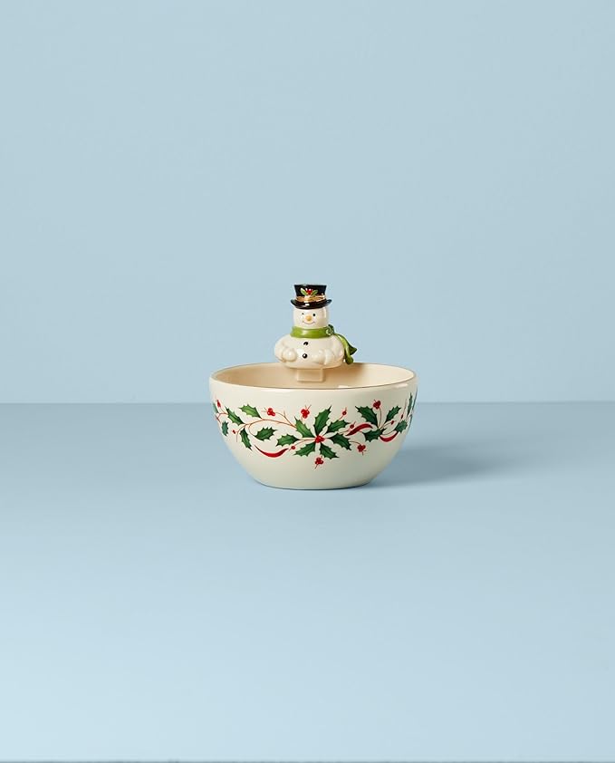 Lenox 893504 Holiday Snowman Bowl, Christmas Hosting