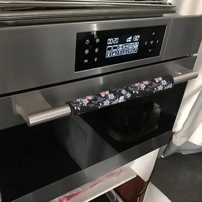 3 Pair of Floral Fridge Door Handle Covers Oven Refrigerator Door Handle Cover, Keep Fingertips Dust Food Stains Decor Protector Microwave Oven with Handle