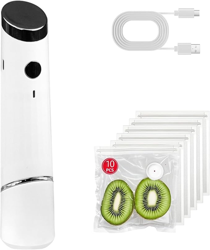 Handheld Vacuum Sealer for Food, Protable Compact Vacuum Sealer (Vacuum Sealers+ 10 Reusable Vacuum Seal Bags)