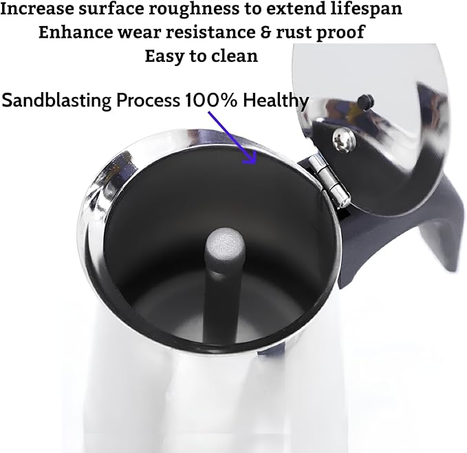 Stainless Steel Moka Pot Espresso Maker,Stovetop Moka Pot,Percolator Coffee Pot,Italian Coffee Maker,Cuban Café Brewing,Greca Coffee Maker (4 CUP)