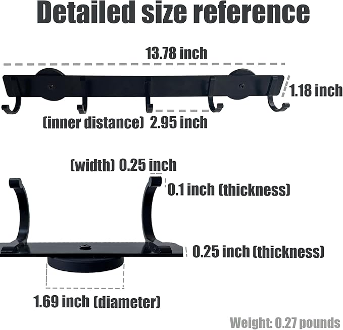 Magnetic Utensil Holder Hooks, Wall Mount Utensil Hanging Storage, Magnetic Hook Rack for Refrigerator, Black Metal No Punching Hook, Kitchen Magnetic Rack Towel Bar Utensil Rack