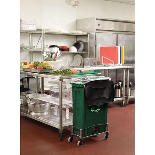 Rubbermaid Commercial Products SLIM JIM Plastic Rectangular Trash/Garbage Can/Bin with Venting Channels 16 GALBeige for Kitchens/Classrooms/Offices/Back of House