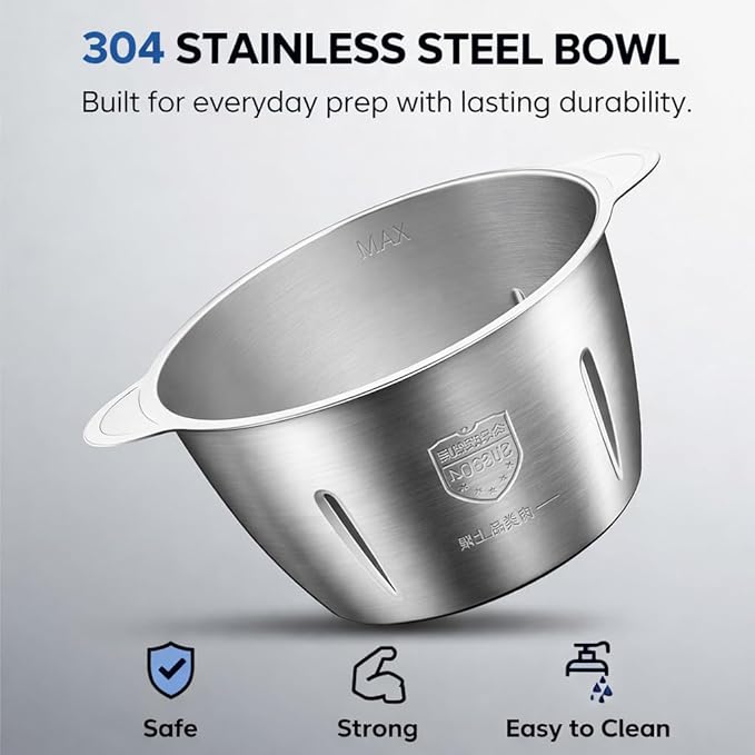 Food Processor,Electric Food Chopper,Fast Shredding for Meat, Vegetables, Fruits and Nuts,Electric Food Chopper with 4 Large Sharp Blades for Meat, Upgraded Button & Smart Overheat Protectio