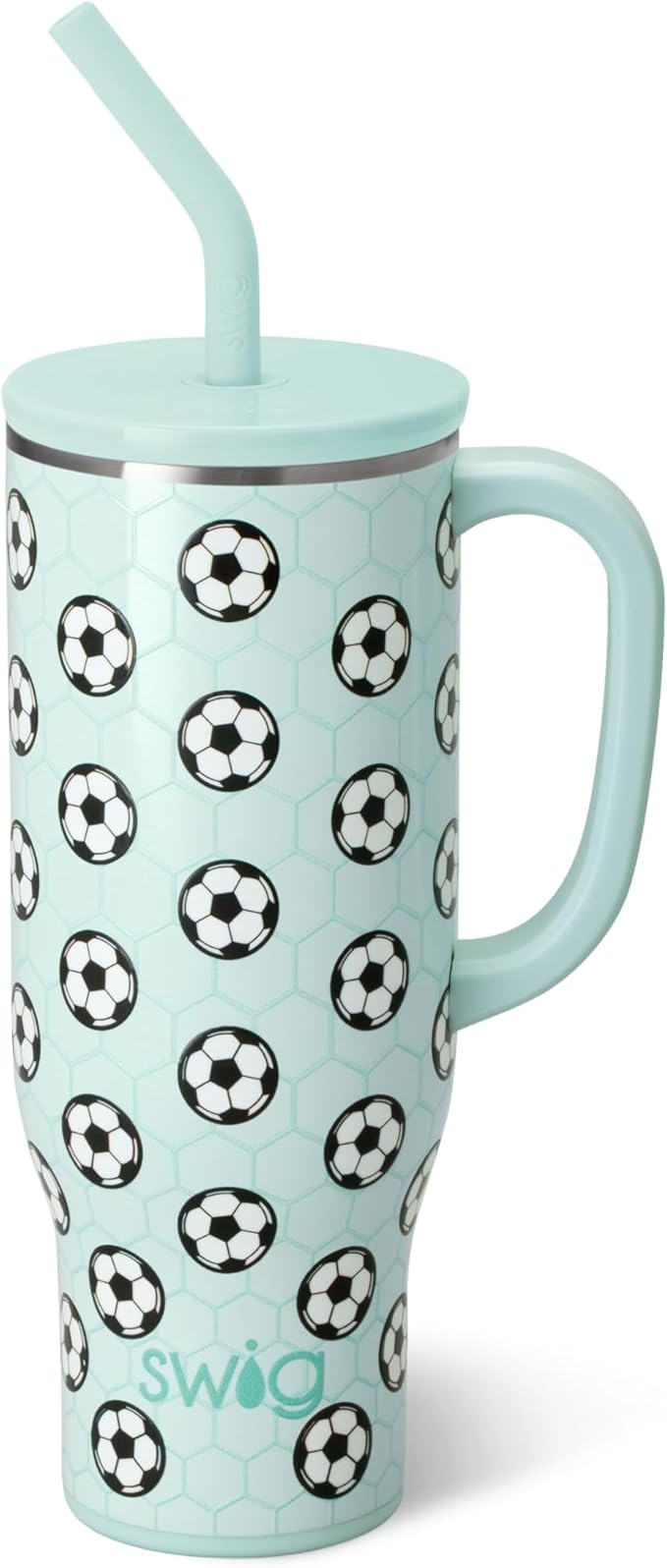Swig Life 40oz Mega Mug, 40 oz Tumbler with Handle and Straw, Cup Holder Friendly, Dishwasher Safe, Extra Large Insulated Tumbler, Stainless Steel (Side Kick)