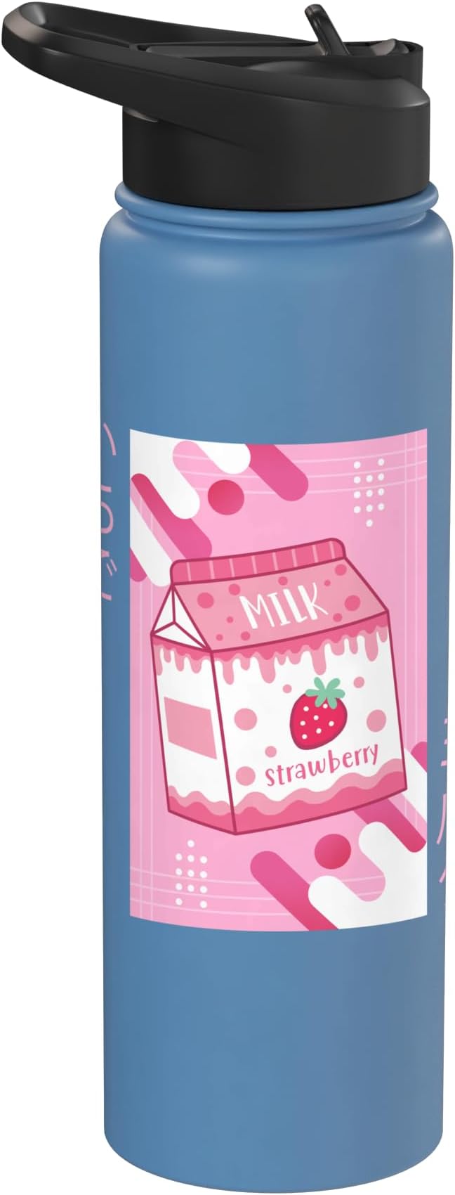 Strawberry Milkshake Tshirt Japanese Otaku Anime Kawaii Stainless Steel Insulated Water Bottle