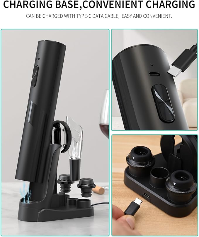 Gravity Electric Pepper Grinder Set and Rechargeable Wine Opener Set