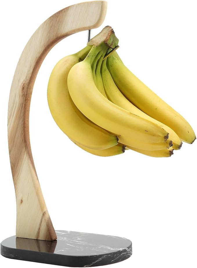 everous Banana Hanger black Marble Base,Modern Banana Holder Tree Stand for kitchen home None Slip Banana Rack Banana holder stand