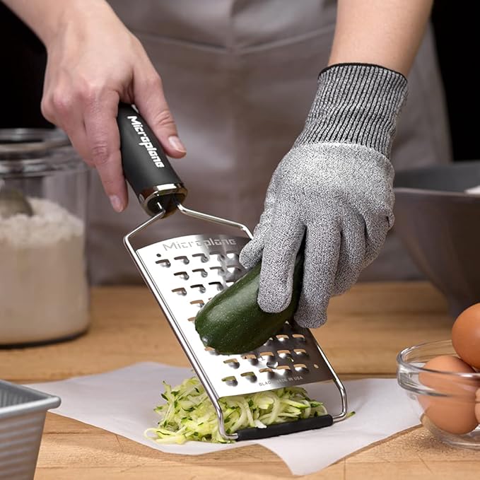 Microplane Gourmet Series Ultra Coarse Grater - Stainless Steel Durable Cheese & Vegetable Grater with Non-Slip Handle for Kitchen, Professional Chef Tools & Equipment
