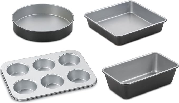 Cuisinart Chef's Classic Nonstick Bakeware 4-Piece Starter Set,Silver/Black