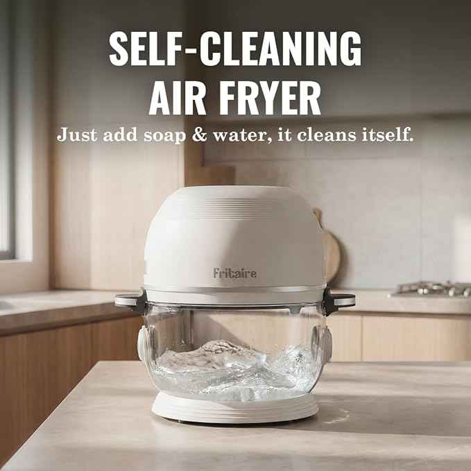 Non Toxic Air Fryer™ Pro | 9-in-1 Glass Air Fryer | Self-Cleaning | 5 Quart | Rotisserie and Tumbler | 400F Vortex For Even Cooking, BPA-Free Teflon Free, Recrisp, Roast, Bake, Sage