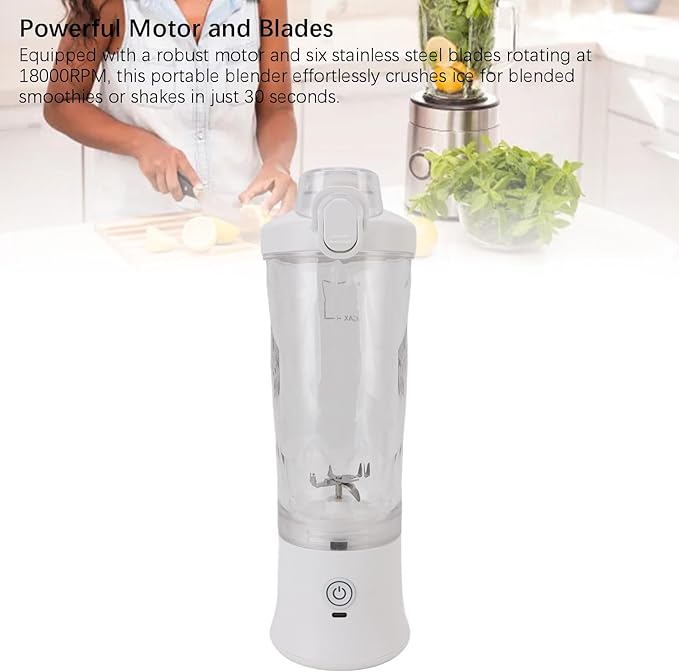 Irfora 600ml Portable Blender with RGB Light, Mini Juicer Cup for Smoothies, USB C Rechargeable Juicer Cup with Stainless Steel Blades