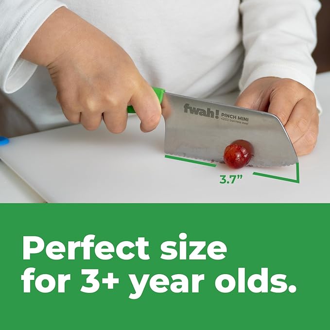 Pinch Mini Kids Kitchen Knife - Montessori Toddler Safety Knife for Real Cooking | Ages 3+ Learning Tool | Non-Slip Pinch-Grip Handle | BPA Free
