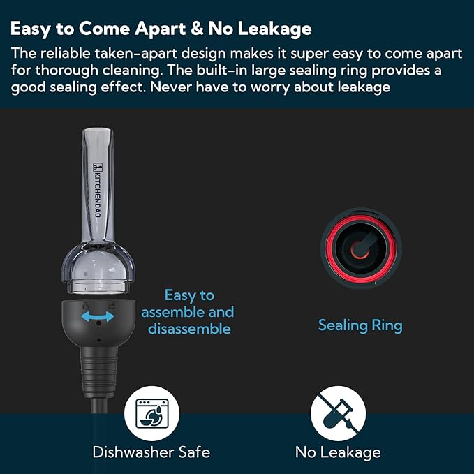 KITCHENDAO Detachable Wine Aerator and 2-in-1 Wine Aerator Pourer & Stopper