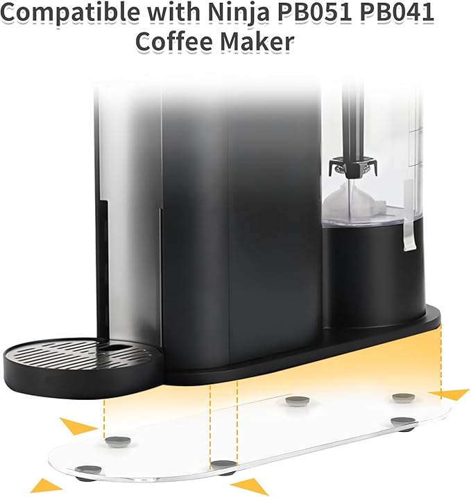 Appliance Slider Compatible with Ninja Coffee Machine, Transparent Acrylic Tray for Ninja Coffee Maker PB041/051 Keurig K-Mini