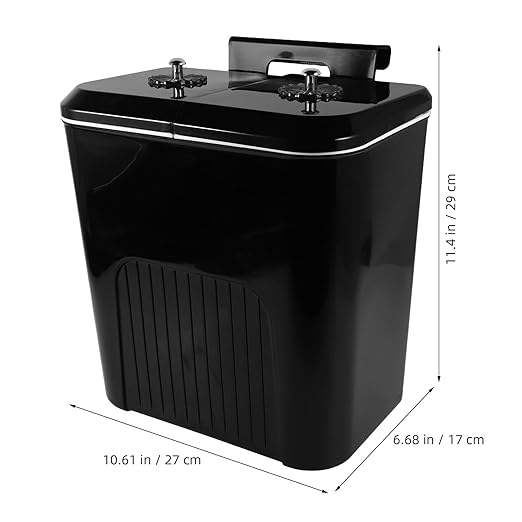 BESTOYARD Kitchen Trash Can Dual Compartment 9l Black Plastic Waste Basket with Lid for Bathroom Cabinet Hanging Compost and Recycling Bin Indoor Home Use