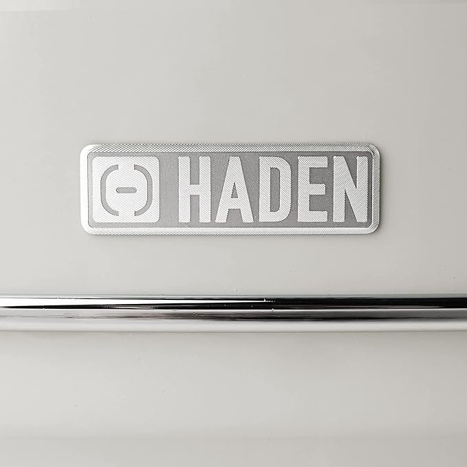 Haden Heritage 2 Slice Wide Slot Stainless Steel Toaster with Adjustable Browning Control & Non-Slip Feet, Ivory & Chrome