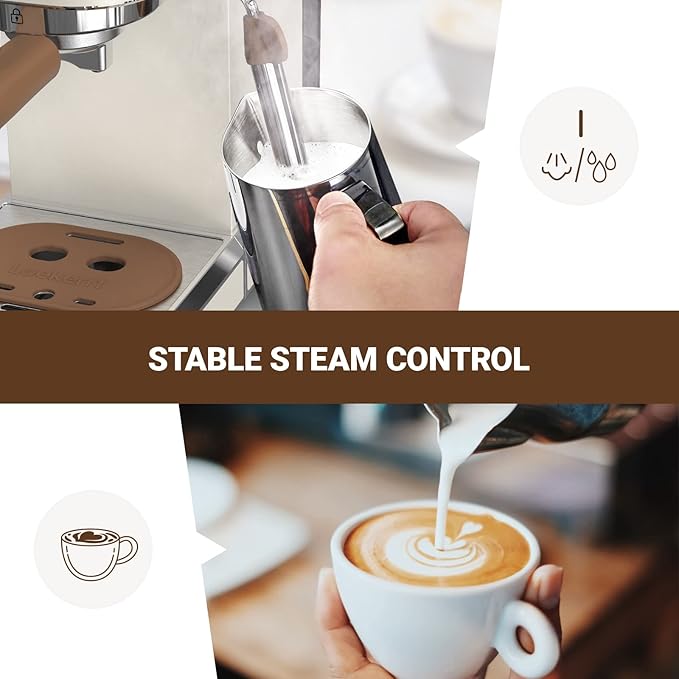 Espresso Machine, Expresso Coffee Machines for Home, 20 Bar Cafetera Espresso with Milk Frother Steam Wand, Compact Small Coffee Maker for Latte and Cappuccino (Pear White, Stainless Steel, Gift)