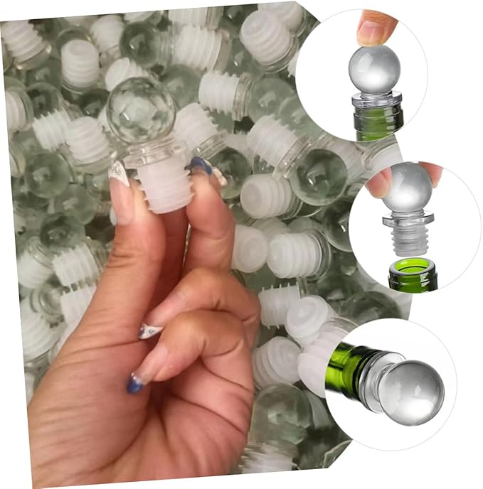 Zerodeko 24pcs Glass Ball Bottle Stoppers Multi-purpose Wine and Aroma Container Caps Convenient Portable Sealers for Perfume and Beverage Bottles