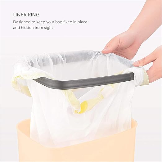 Touchless Motion Sensor Trash Can with Sealing Lid Automatic Soft Close Silent Bathroom Kitchen Office Waste Bin Narrow Rectangular ABS Hands Free Smart Home Garbage Container (Cream)