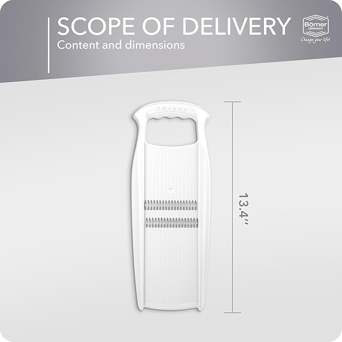 BORNER Roko PowerLine | Vegetable Grater Börner - Quality Made in Germany, Color:White