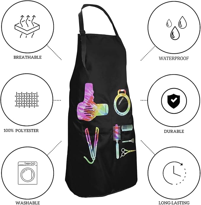 Men Women Apron, Adjustable Neck with 2 Pockets - Chef Apron for Cooking - Mom Dad Gift for Christmas, Birthday
