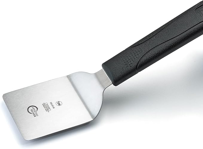 Mercer Culinary Millennia Mini Turner/Spatula, 2.5 Inch x 2.5 Inch Blade, Black Handle