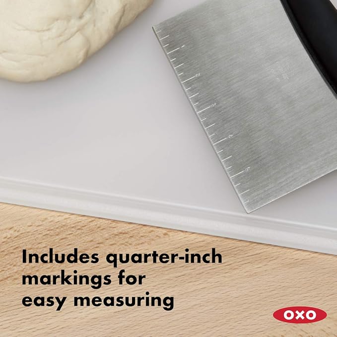 OXO Good Grips Medium Cookie Scoop,Black/Silver and OXO Good Grips Stainless Steel Scraper & Chopper,Silver/Black