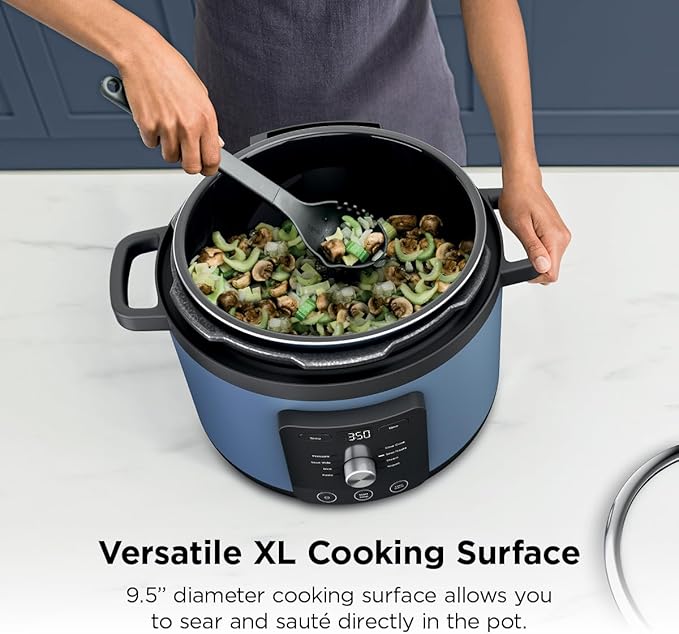 Ninja HyperHeat 9-in-1 6.5-qt Pressure Cooker | Steams, Slow Cooks, Sears, Sautés, Sous Vide, Yogurt & More | With SimpliServe Pot | Powerful 1200-Watt | Blue Macaron | PC201