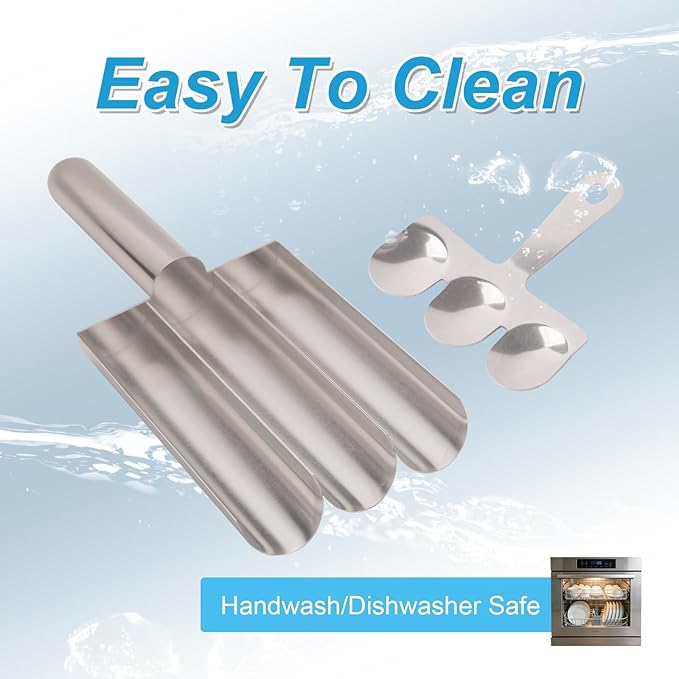 Stainless Steel Meatball Maker Set, 6PCS Meatball Scoop Mold with Scrapers, Single Double Triple Portion Meatball Shaper Tool for Meatballs Rice Balls Cookie Dough Kitchen Cooking Tool