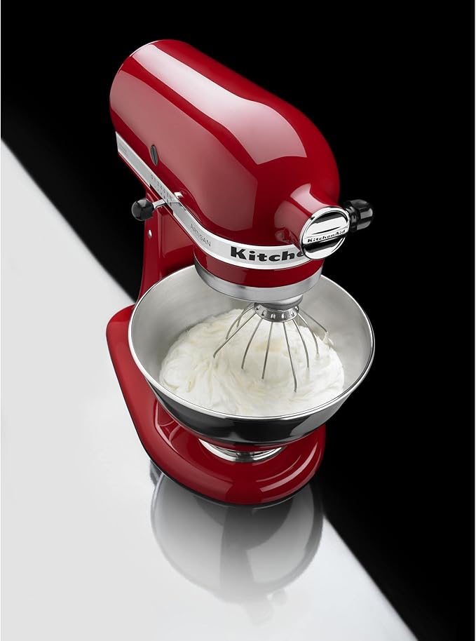 KitchenAid Classic Series 4.5 Quart Tilt-Head Stand Mixer K45SS, White & 3-Quart Stainless Steel Bowl for Tilt-Head Stand Mixers