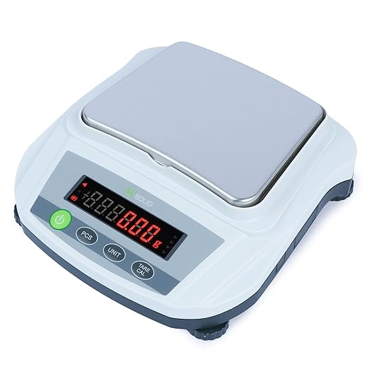 U.S. Solid Analytical Balance, 3000g/6.6lb x 0.01g Digital Precision Scale, Piece Counting, g/ct/oz/lb, 6.2" x 5" Rectangular Pan, 100-240V AC & 4xDC 1.5V Battery, Kitchen, Jewelry, Scientific Use