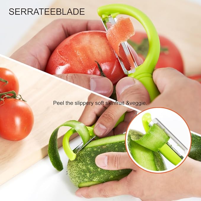 6 Pcs Kitchen Vegetable Potato Peeler Set, Including Corn Peeler, Corn Stripper for Corn on the Cob Tool, Potato, Carrot, Apple Peelers + Orange Peeler Tool, Y Peeler for Veggie & Fruit(Color-1)