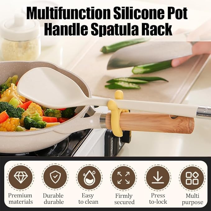 Multifunction Silicone Pot Handle Spatula Rack Instant Utensil Holder Spoon Rest Kitchen Accessories Collection Gadgets Holders Parts Ceramic Utensils Set for Cooking Countertop Organizer