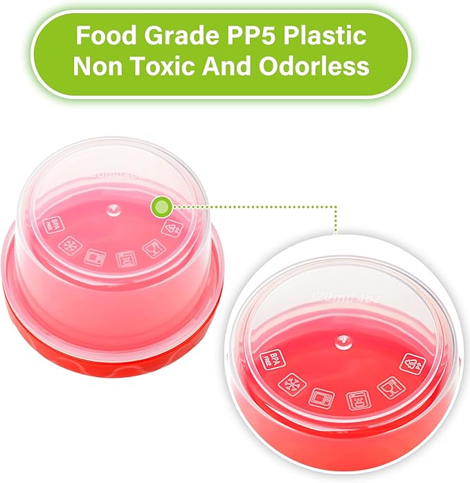 EONJOE 4oz Plastic Containers with Lids Reusable Dishwasher Freezer Safe Airtight,12-Pack