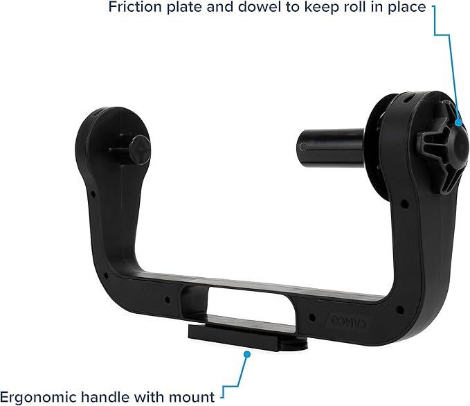 Camco Paper Towel Holder | Ideal for Compact Areas | Features Mountable Design and Adjustable Side Knob | Black (57115)
