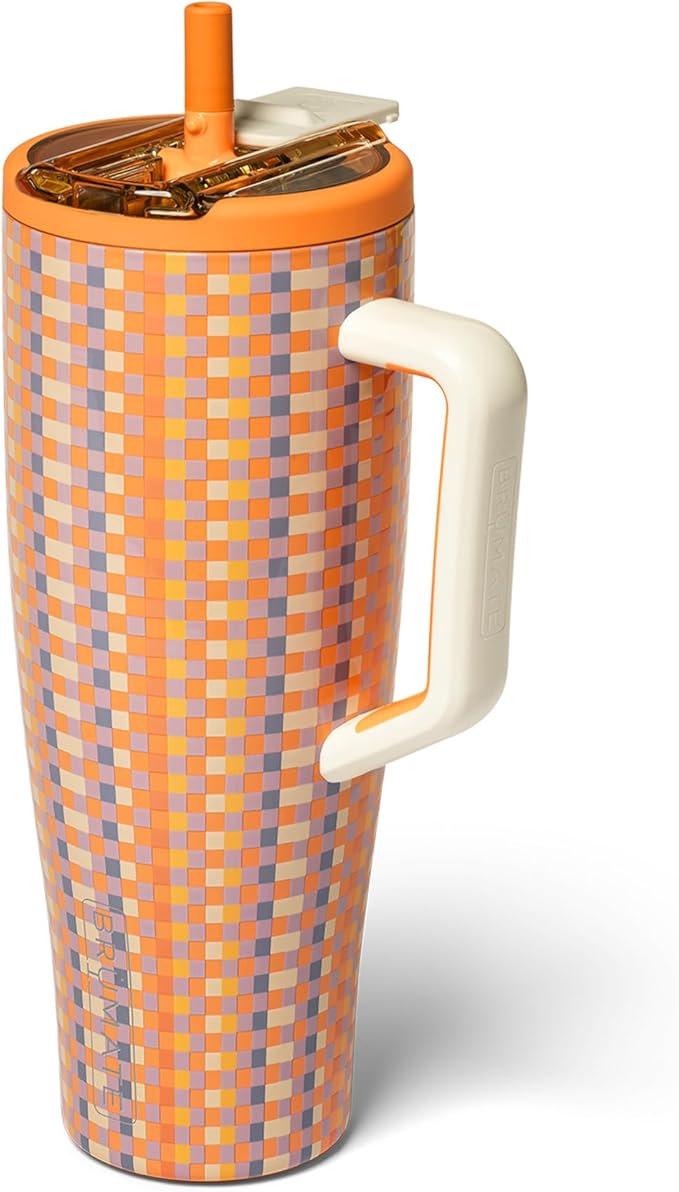 BrüMate Era Flip 40oz Tumbler with 100% Leakproof Covered Straw Lid | Hygienic Covered Straw | Insulated Stainless Steel Water Bottle with Handle | Cup Holder Friendly | BPA-Free (Vibe Check)