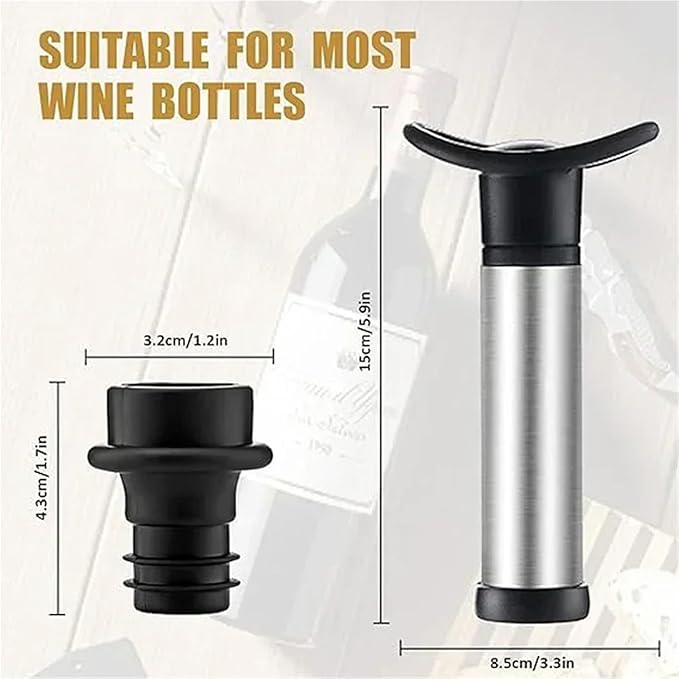 Wine Stopper 4 SET Bar Household Stainless Steel Red Wine Stopper Vacuum Pump