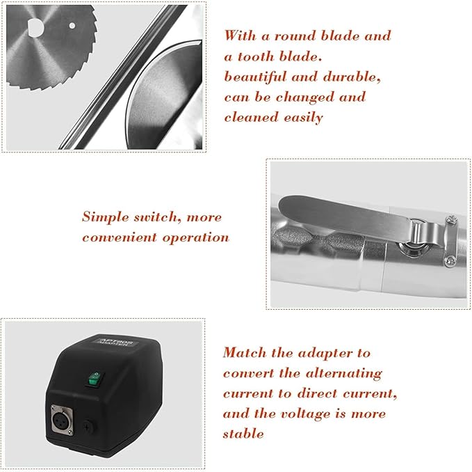 Commercial Electric Gyro Cutter, Stainless Steel Shawarma Cutter Electric Gyro Slicer Doner Kebab Knife Meat Cutter Machine with Holder for Shawarma - 0~6mm Thickness.