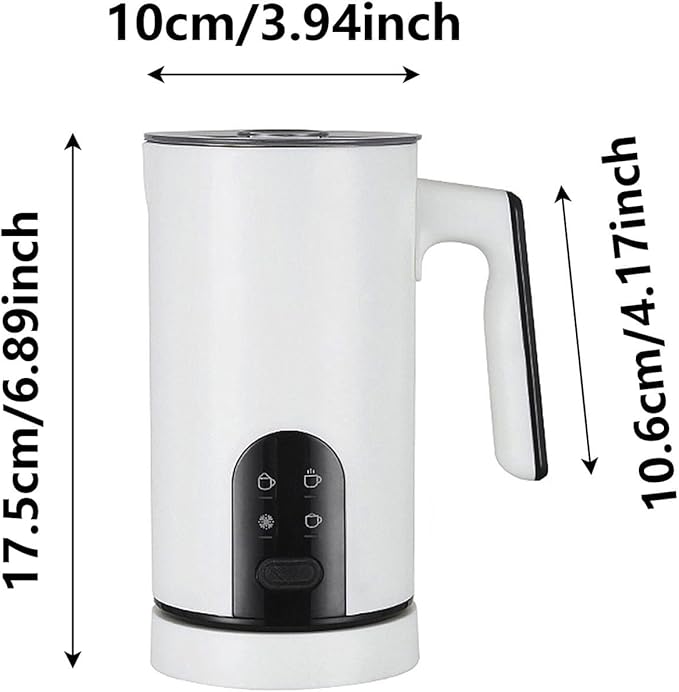 Electric Milk Frother, 4-in-1 Automatic Milk Steamer & Foamer 11.8oz/350ml, Automatic Warm and Cold Foam Maker and Milk Warmer for Latte, Cappuccinos, Macchiato (B)