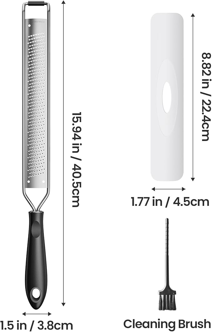 Zester Grater for Lemon Cheese with Handle,Black