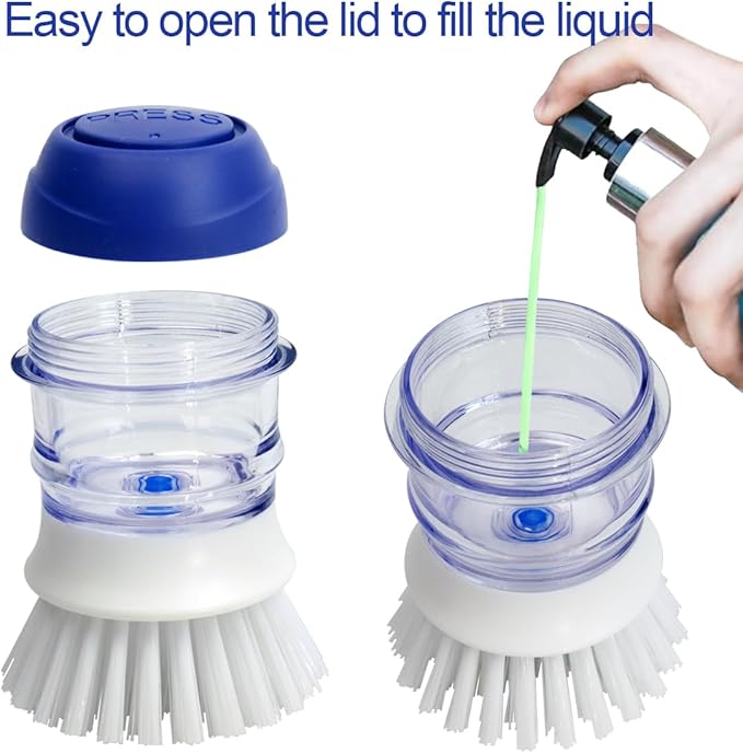 CELOX 24 Pack Non-Scratch Dish Sponge and 2 Pack Dish Brush with Soap Dispenser for Kitchen Cleaning