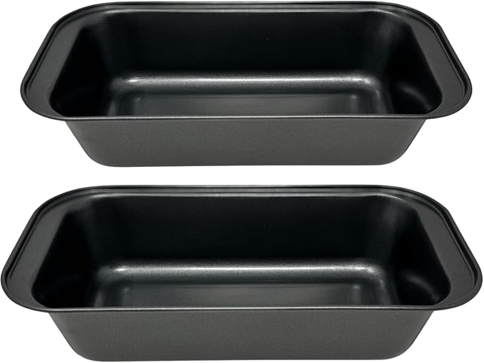 Large Non-Stick Loaf Pan 2 Pack, Carbon Steel Bread Baking Pan, Easy Release & Dishwasher Safe, 10” x 5” x 2.5”
